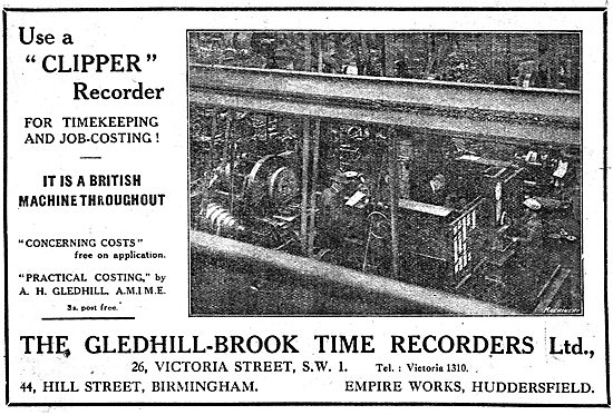 The Gledhill-Brook Clipper Factory Time Recorder                 