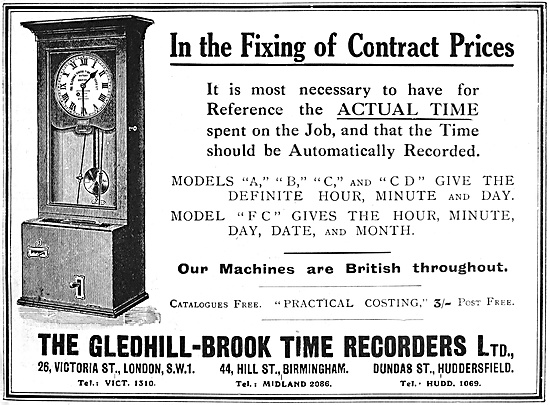 Gledhill-Brook Factory Time Recorders                            