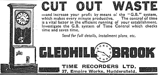 Gledhill-Brook Factory Time Recorders                            