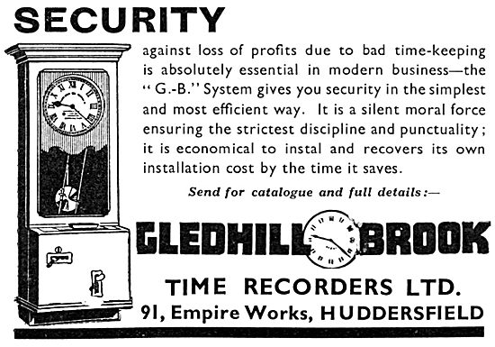 Gledhill-Brook  Factory Time Recorders                           