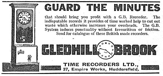 Gledhill-Brook Factory Time Recorders                            