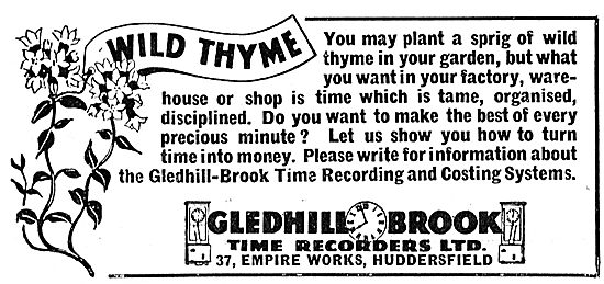Gledhill-Brook Factory Time Recorders                            