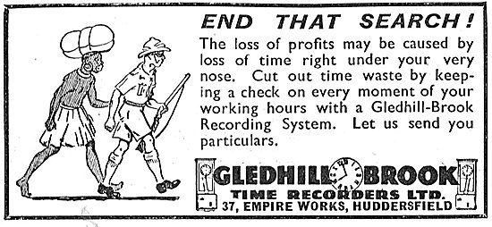 Gledhill-Brook Factory Time Recorders                            