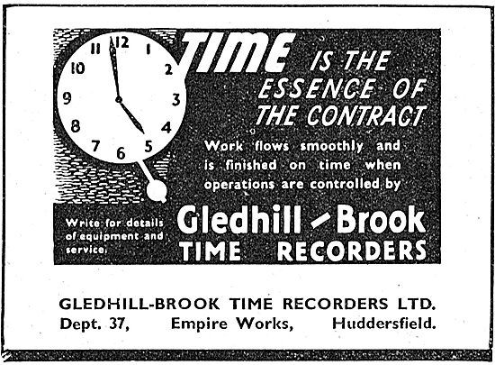 Gledhill-Brook Factory Time Recorders                            