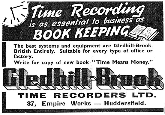 Gledhill-Brook Factory Time Recorders                            