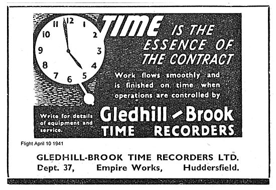 Gledhill-Brook Time Recorders For Factories                      