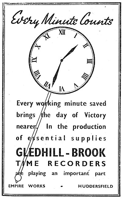 Gledhill-Brook Aircraft Factory Time Recorders                   
