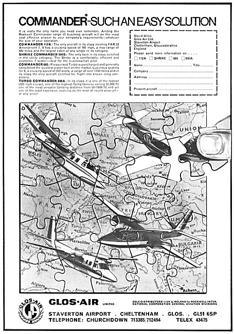 Glos-Air. Staverton. Rockwell Aircraft - Gulfstream American     