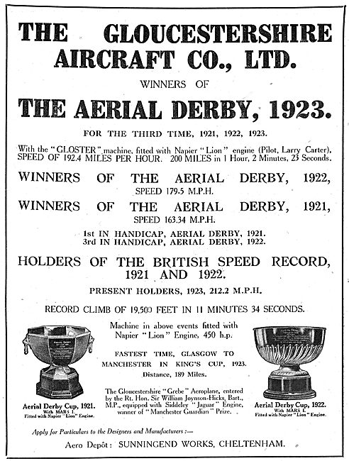 Gloster Mars 1 - Aerial Derby 1921 1922 1923                     