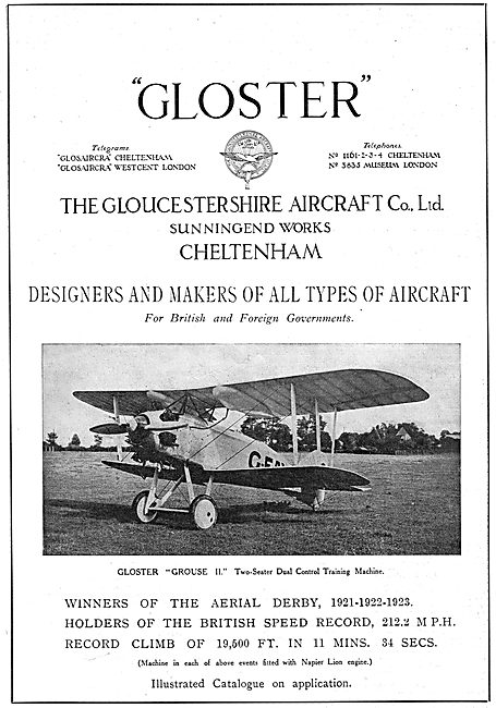 Gloster Grouse II. Training Aircraft                             