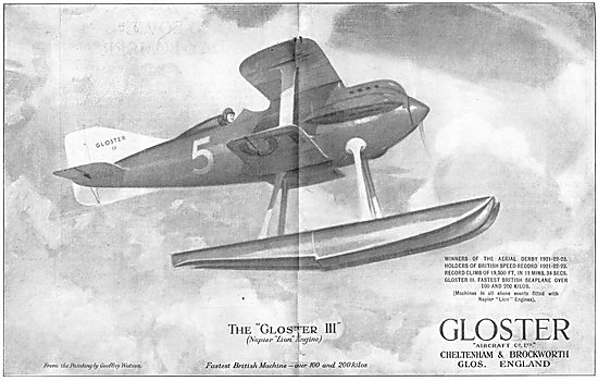 The Gloster III - Napier Lion Engine. Fastest British Machine    