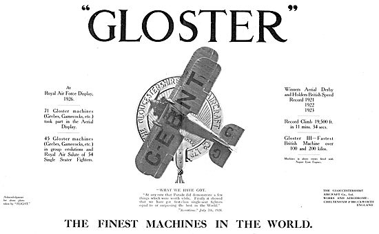 Gloster Aircraft Achievements                                    