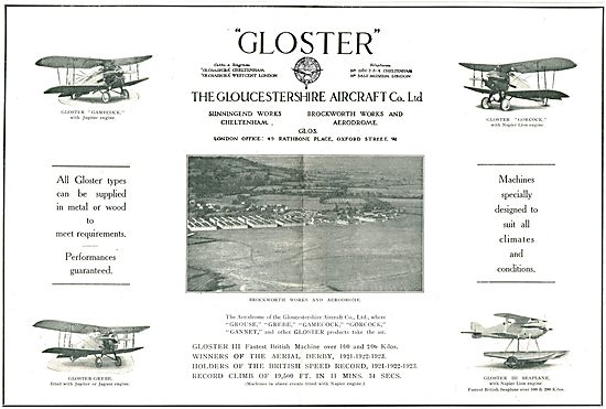 Gloster Aircraft Range & View Of Brockworth Works & Aerodrome    