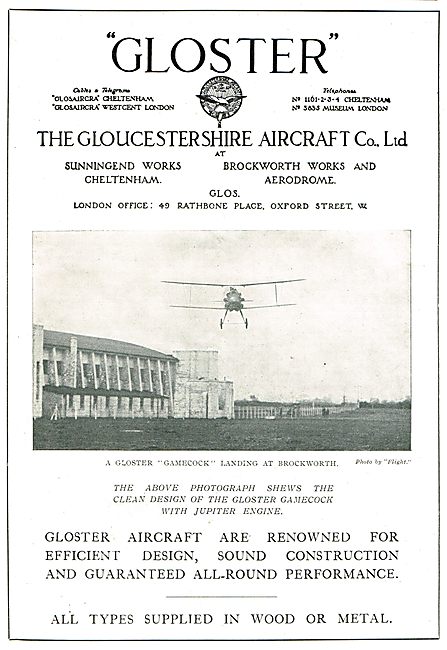 Gloster Gamecock Landing At Brockworth.                          