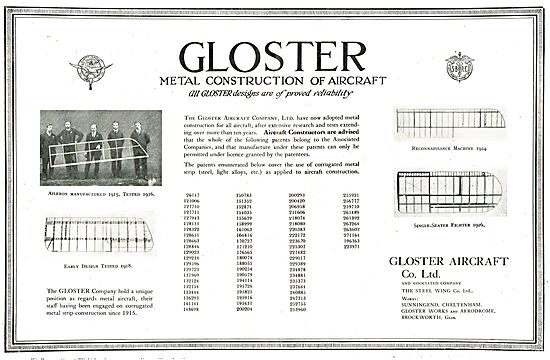 Gloster Metal Patents & Requirement To Licence                   