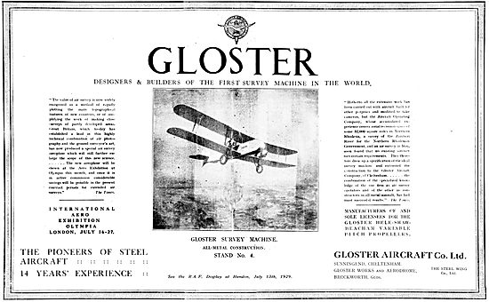 Gloster Survey Machine 1929                                      