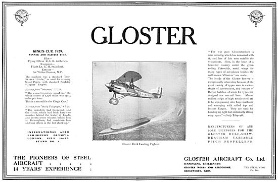 Gloster Deck Landing Fighter Aircraft 1929                       
