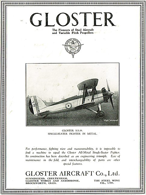 Gloster SS19 Single-Seater Fighter In Metal                      