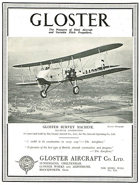 Gloster Twin Engine Survey Machine. (Aircraft Operating Co)      