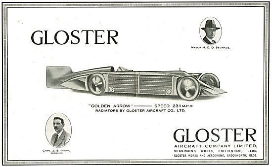 Major Seagrave's Golden Arrow Car Used Gloster Radiators         