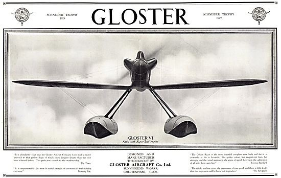 Gloster  VI - Gloster Schneider Trophy Golden Racer 1929         