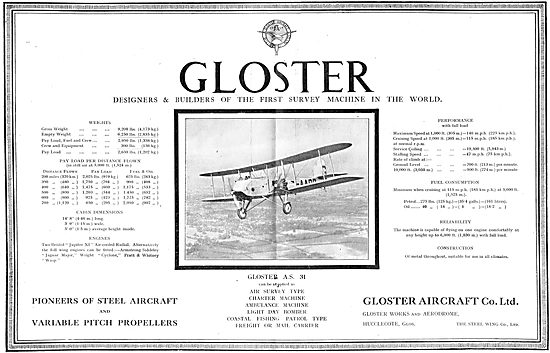 Gloster AS31 Air Survey Aircraft                                 