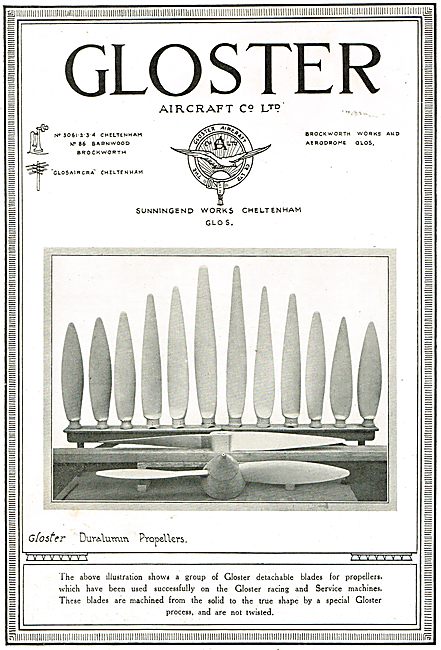 Gloster Detachable Duralumin Propeller Blades                    