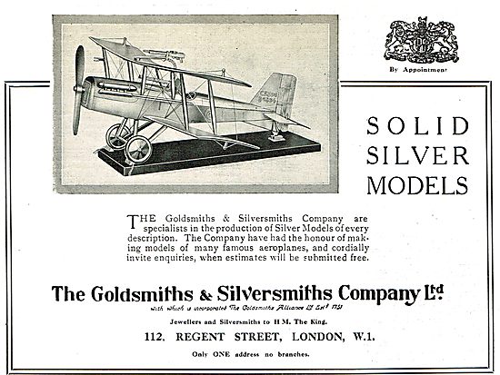 The Goldsmiths and Silversmiths Co - Solid Silver Aircraft Models