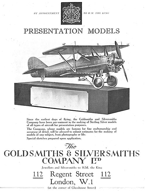 Goldsmiths And Silversmiths Sterling Silver Aircraft Models      