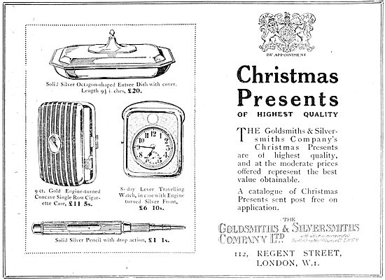 The Goldsmiths and Silversmiths Company Christmas Presents  1919 