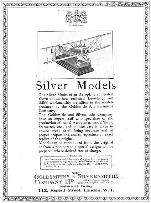The Goldsmiths and Silversmiths. Silver Display Models           