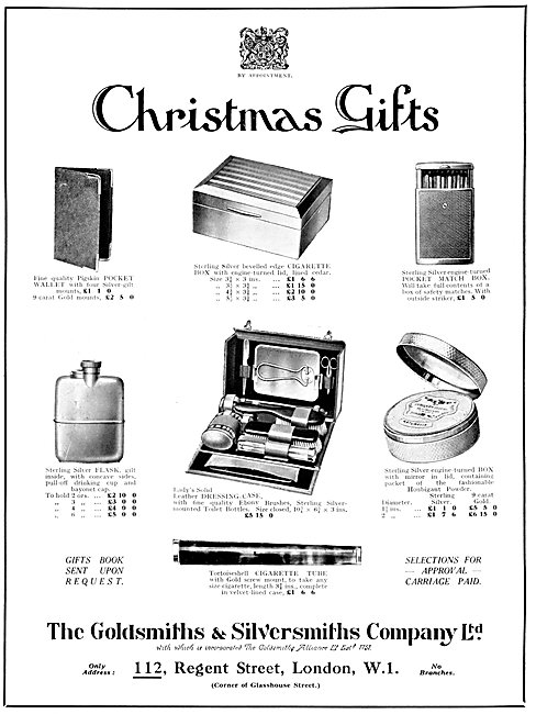 The Goldsmiths and Silversmiths Company Gifts For Aviators 1925  