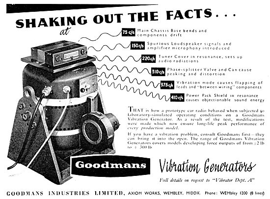 Goodmans Vibration Generators & Test Equipment                   