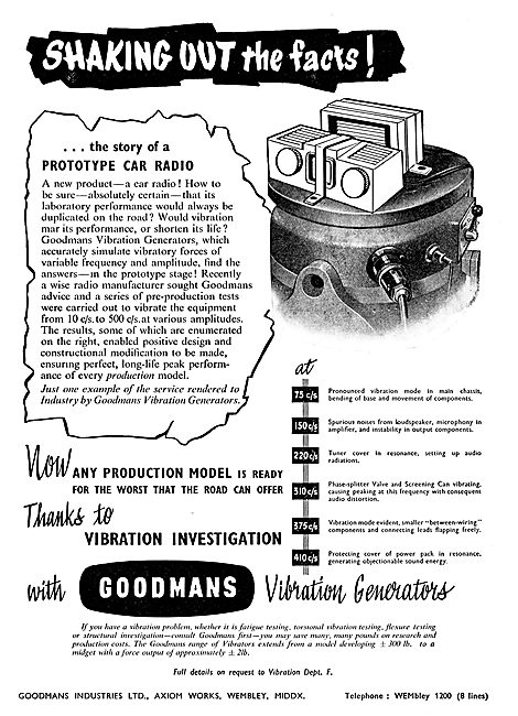 Goodmans Vibration Generators & Test Equipment                   