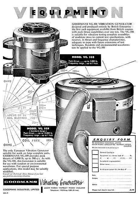 Goodmans Vibration Generators 1958                               