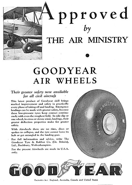 Goodyear Air Wheels Approved By The Air Ministry                 