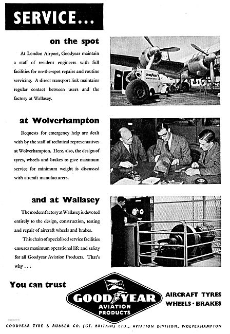 Goodyear Aviation Service At Wolverhampton And At Wallasey       