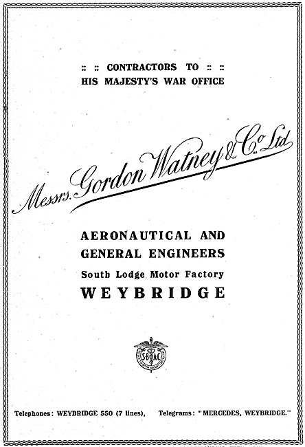 Gordon Watney  Aeronautical Engineers                            