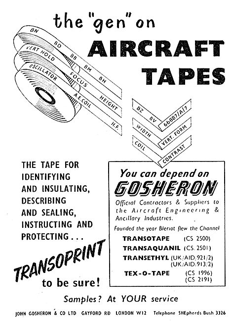 Gosheron Aircraft Identification Marking Tapes & Labels          