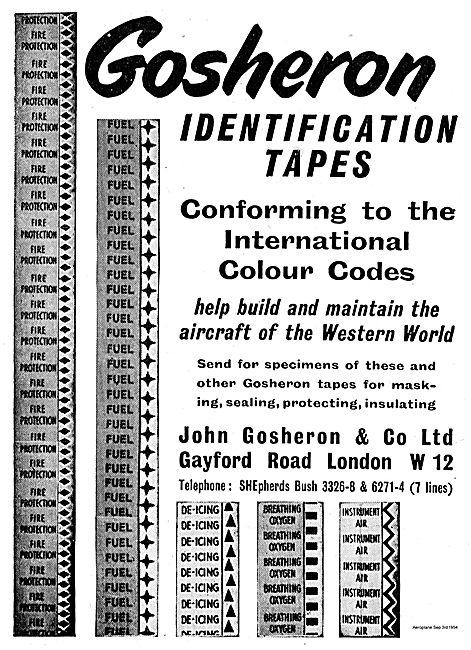 Gosheron Identification Tapes For Aircraft Systems.              