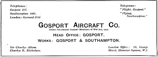 Gosport Aircraft Co - Designers & Builders Of Flying Boats       