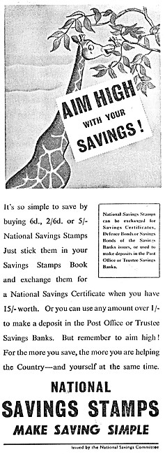 National Savings Committee - Savings Stamps - Wings For Victory  