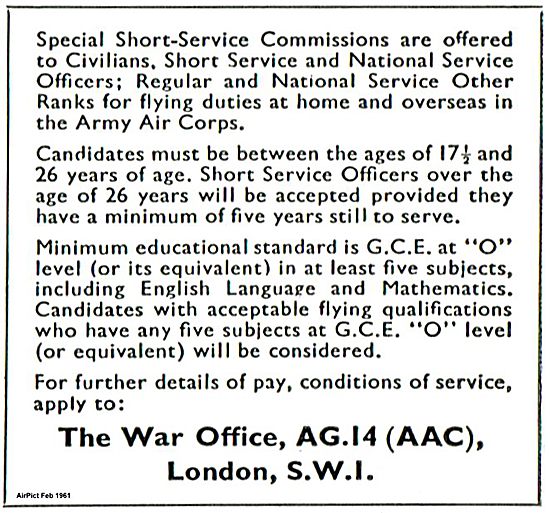 Army Air Corps Short Service Commissions                         
