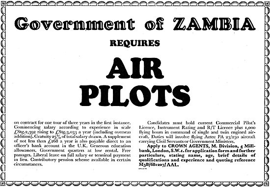 Crwon Agents: Government Of Zambis Requires Air Pilots.          