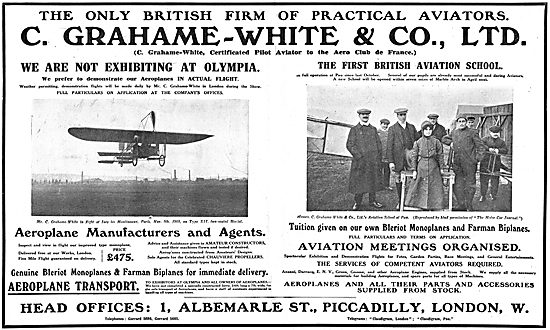 Grahame-White. The Only British Firm Of Practical Aviators       