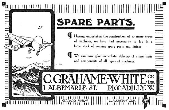 Grahame-White Manufacturers Of Spare Parts For Aeroplanes        