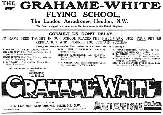 Grahame-White Flying School Hendon                               