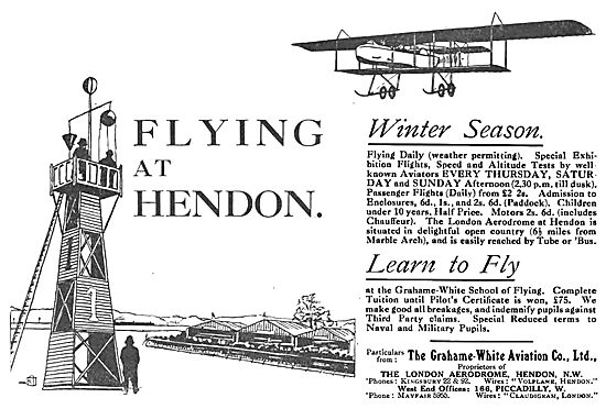 Grahame-White Winter Season Flying Programme  At Hendon          