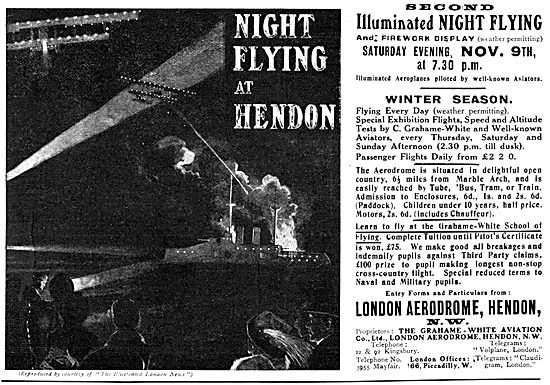 London Aerodrome Hendon Events November 1912. Grahame-White      