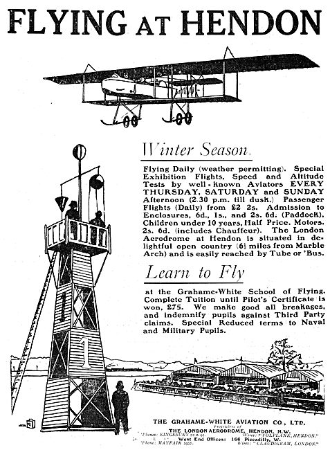 London Aerodrome Hendon Events December 1912. Grahame-White      